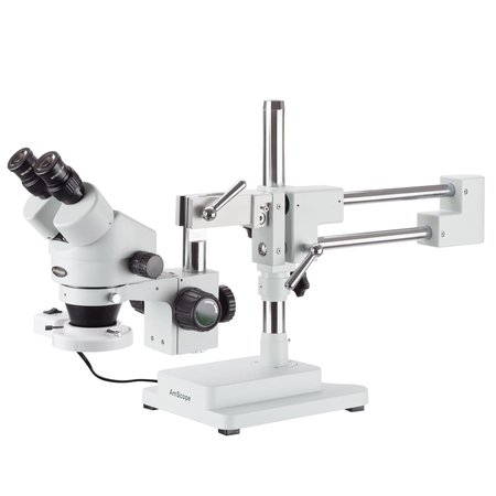 AMSCOPE 3.5X-45X Binocular Boom-Arm Stereo Microscope, 80-LED Ring Light, 18MP USB 3 C-mount Camera SM-4Bx-80S-18M3